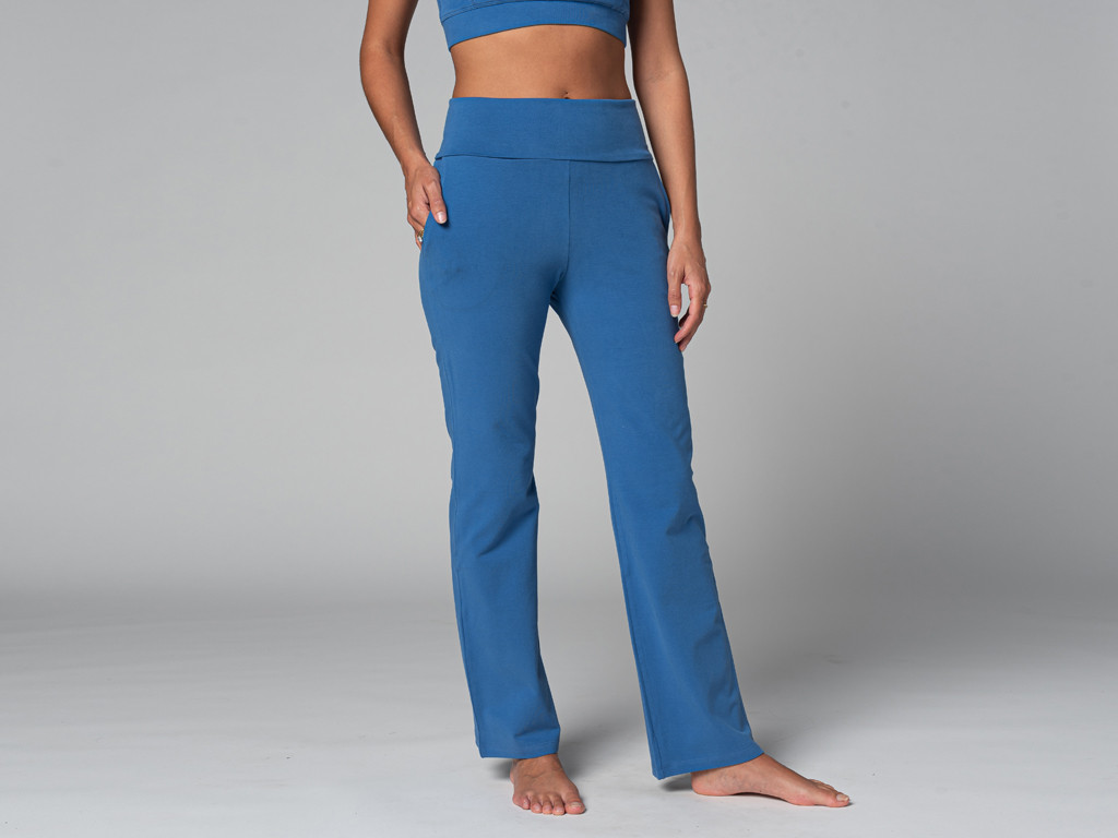 Pantalon de yoga femme Confort Bio Bleu Chaud Vêtements de