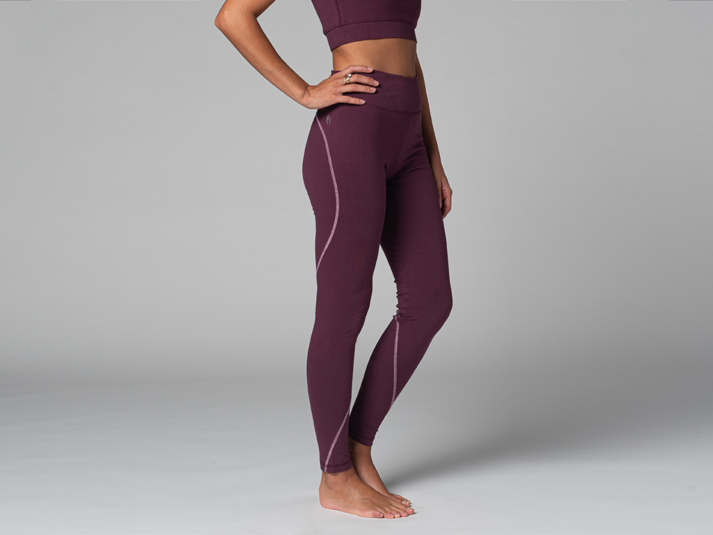 Yoga Legging Sport - Bio Prune - Vêtements De Yoga Femme - Coton Bio | Boutique Yoga