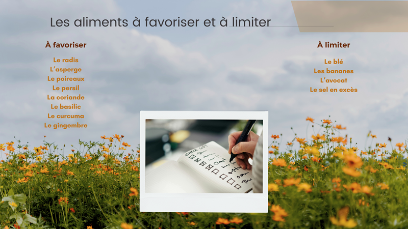 les aliments pour équilibrer Kapha