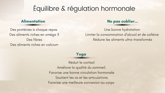alimentation et yoga pour l'equilibre feminin