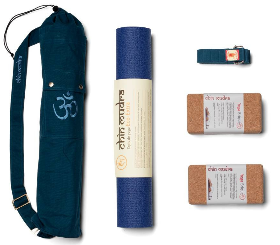 Le kit yoga Expert et haute intensité ! Sac + tapis yoga haut de gamme + brique Liege + sangle 100% bio 