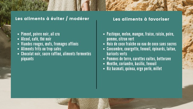 Les aliments à éviter pour une alimentation ayurvedique estiavale