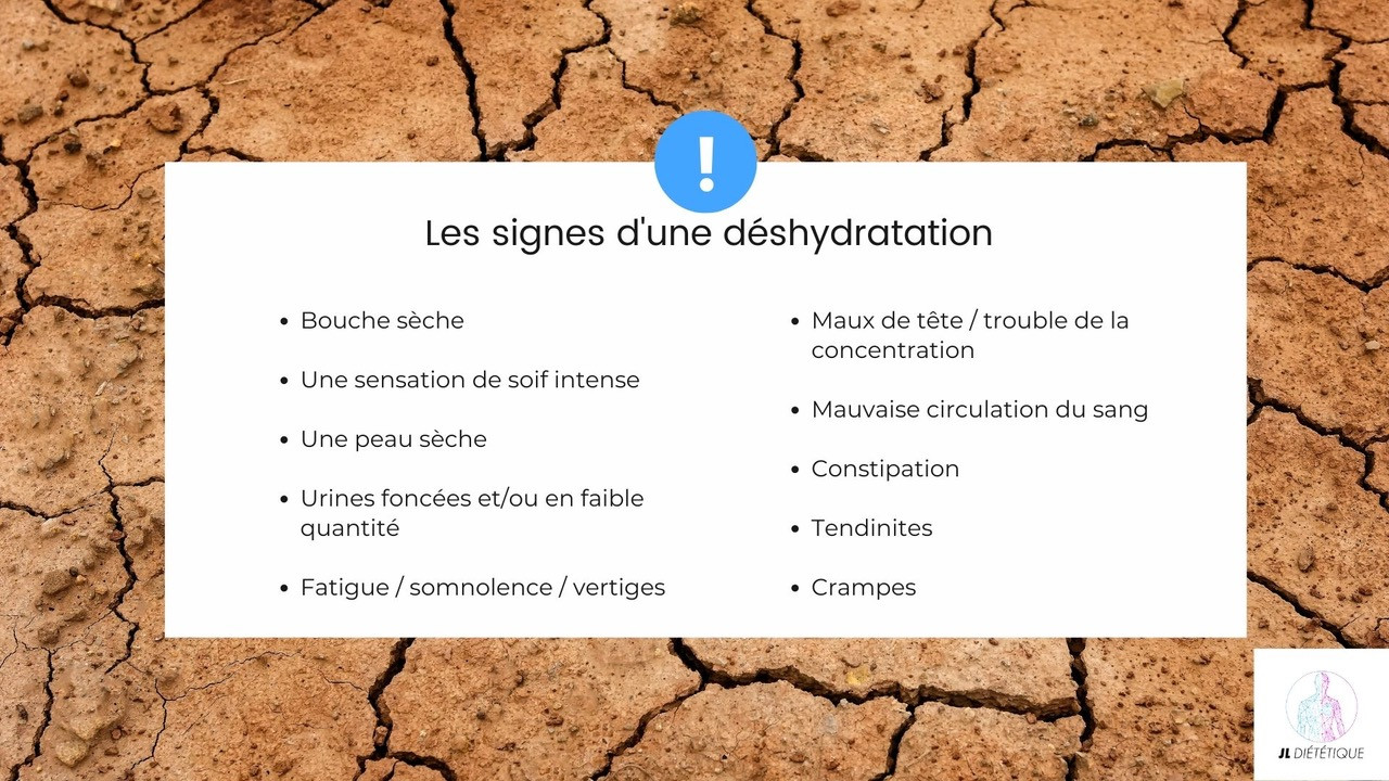 les signes de d'déshydratation