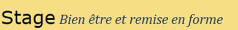 WEEK END DE REMISE EN FORME WEEK END DE REMISE EN FORME