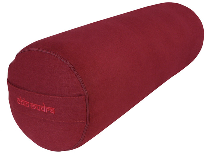 Bolster De Yoga 100 Coton Bio 65 Cm X 21 Cm KAPOK Bordeaux Zafus 