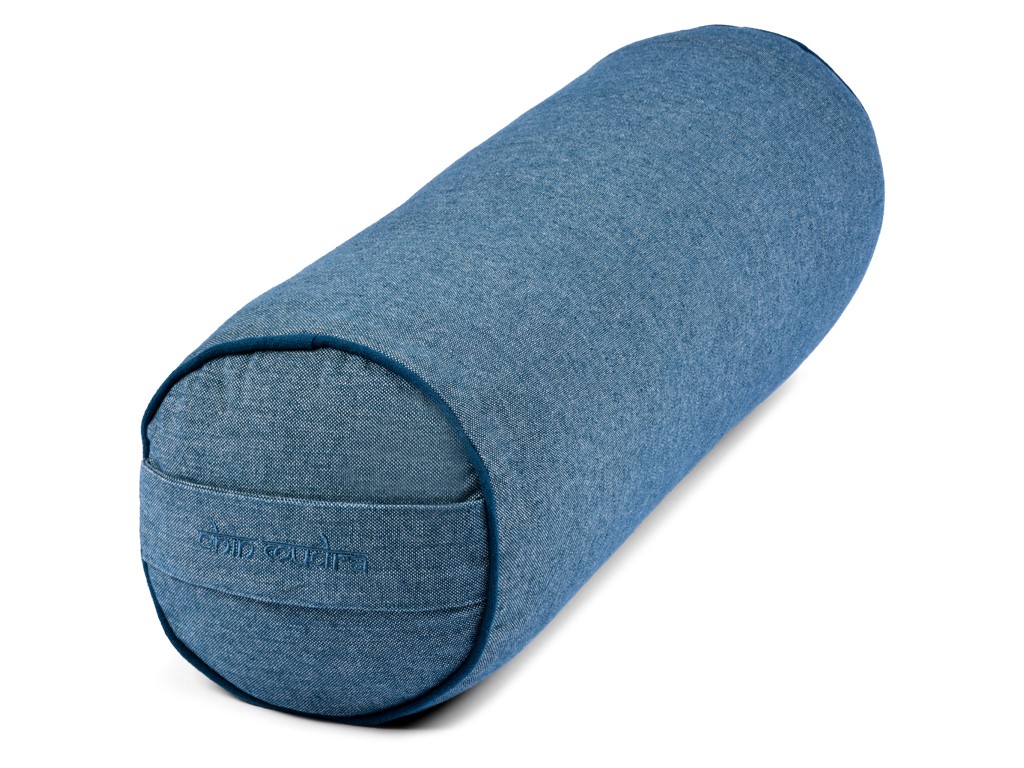 Item Bolster de yoga Cylindrique en Chambray de coton biologique - Épeautre Bleu chambray
