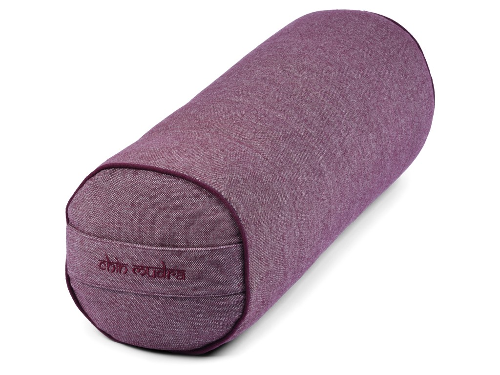 Item Bolster de yoga Cylindrique en Chambray de coton biologique - Épeautre Prune chambray