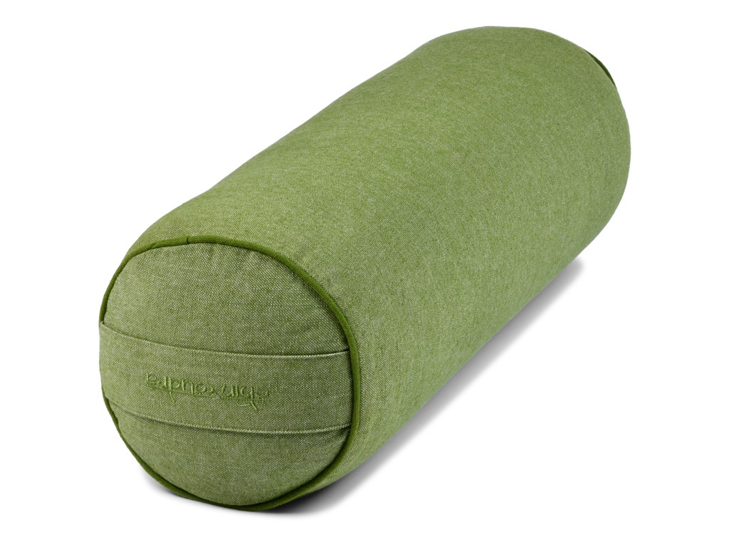 Item Bolster de yoga Cylindrique en Chambray de coton biologique - Épeautre Vert chambray