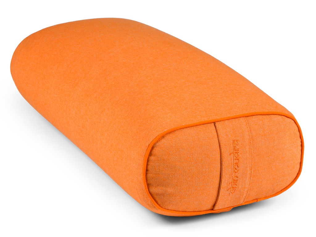 Item Bolster de yoga Ovale en Chambray de coton biologique - Épeautre Safran chambray