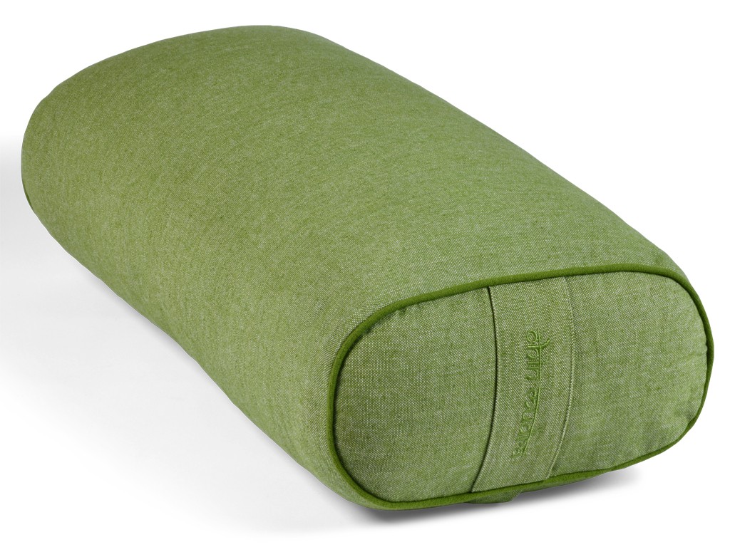 Item Bolster de yoga Ovale en Chambray de coton biologique - Épeautre Vert chambray