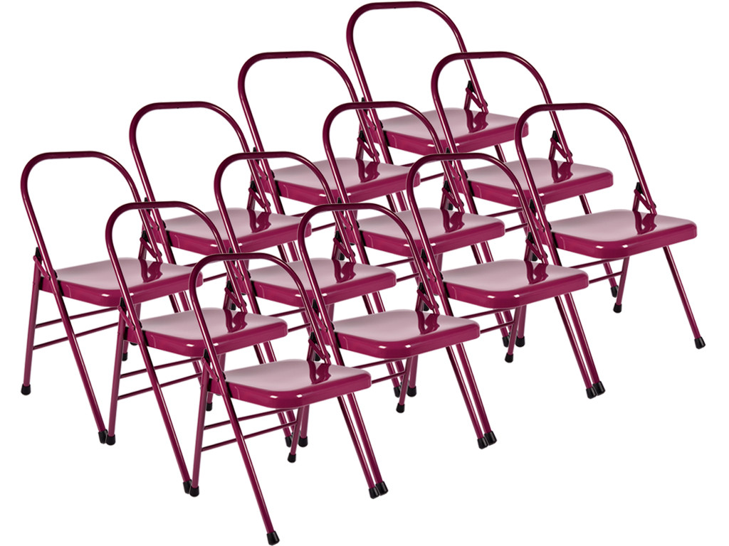 Item Chaise de Yoga 1 Barre Haute Prune Lot de 12