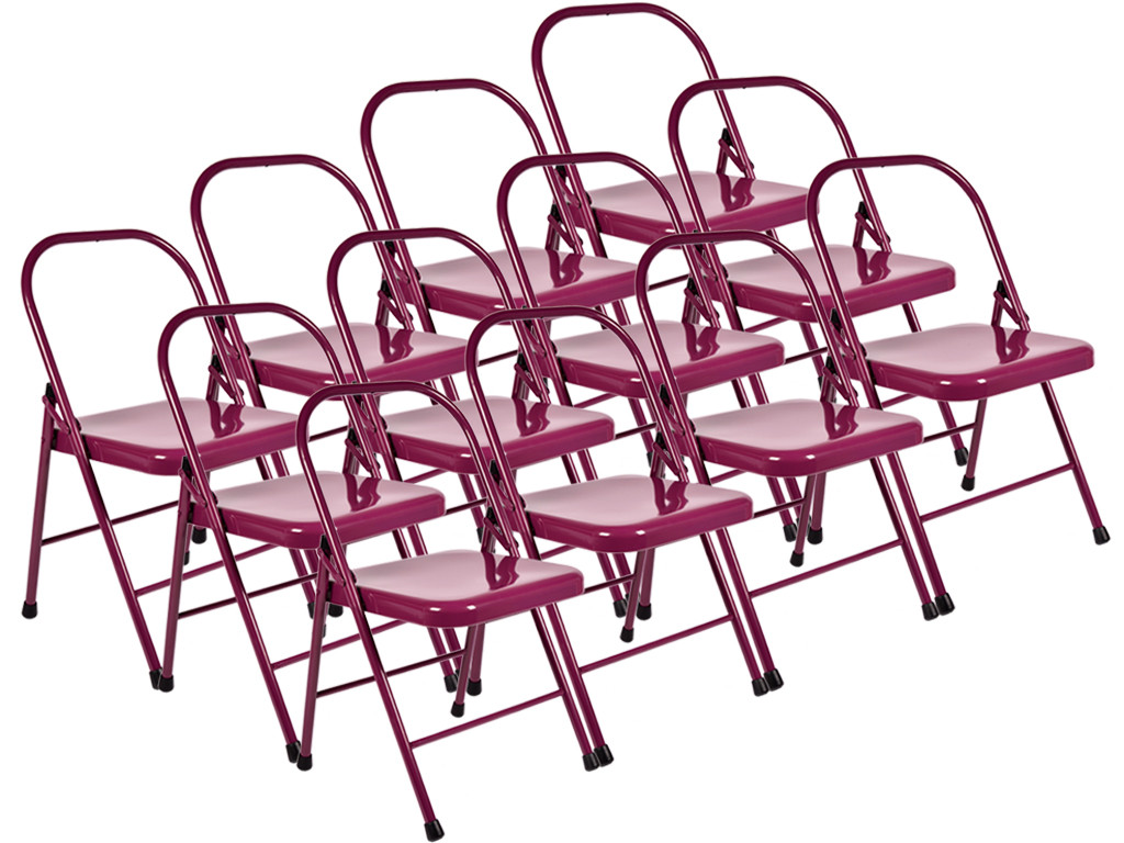 Item Chaise de Yoga 2 barres Haute Prune Lot de 12