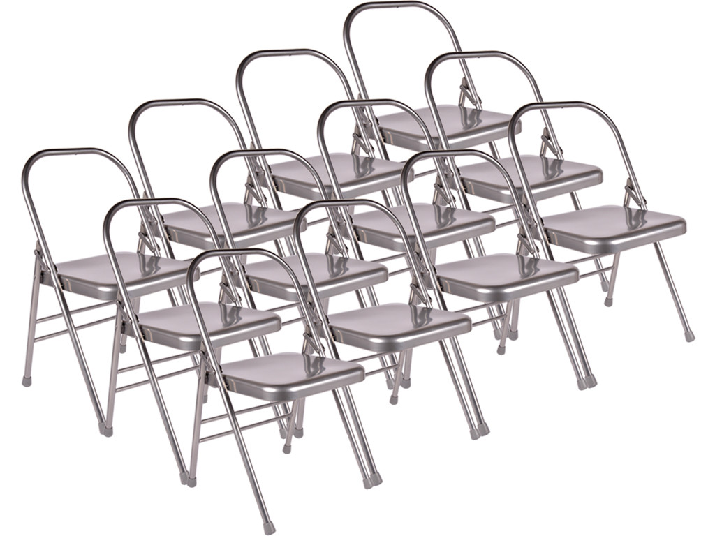 Item Chaise de Yoga Standard 1 Barre Grise Lot de 12