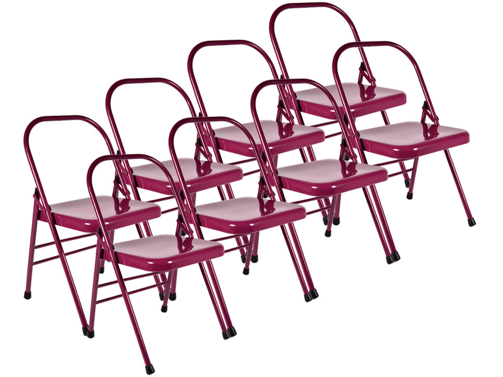 Item Chaise de Yoga Standard 1 Barre Prune Lot de 8