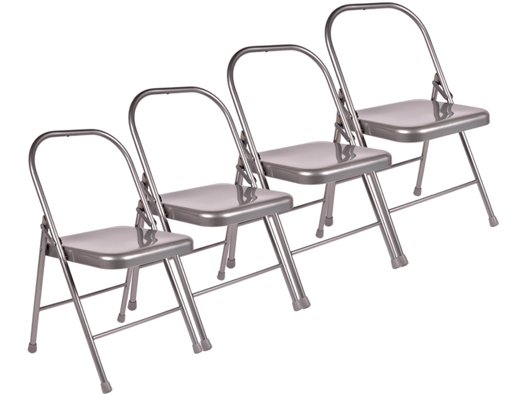 Item Chaise de Yoga Standard 2 Barres Grise Lot de 4
