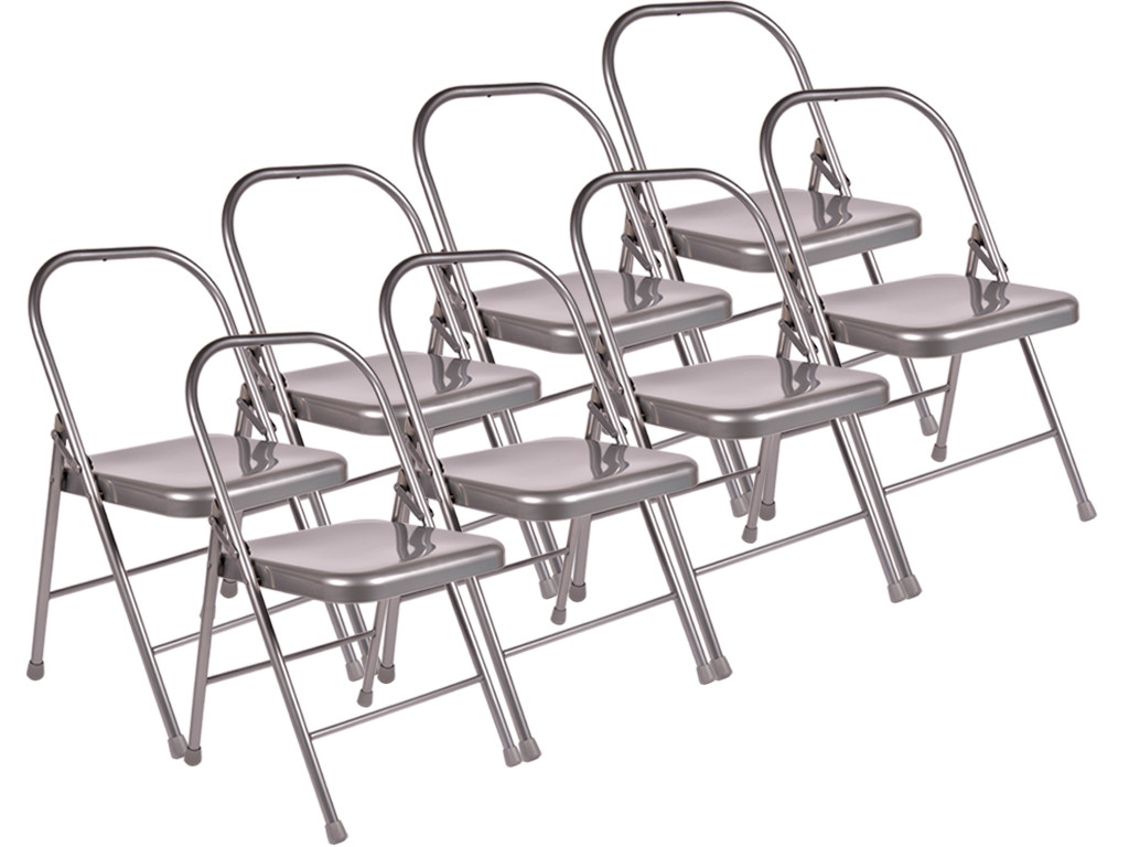 Item Chaise de Yoga Standard 2 Barres Grise Lot de 8