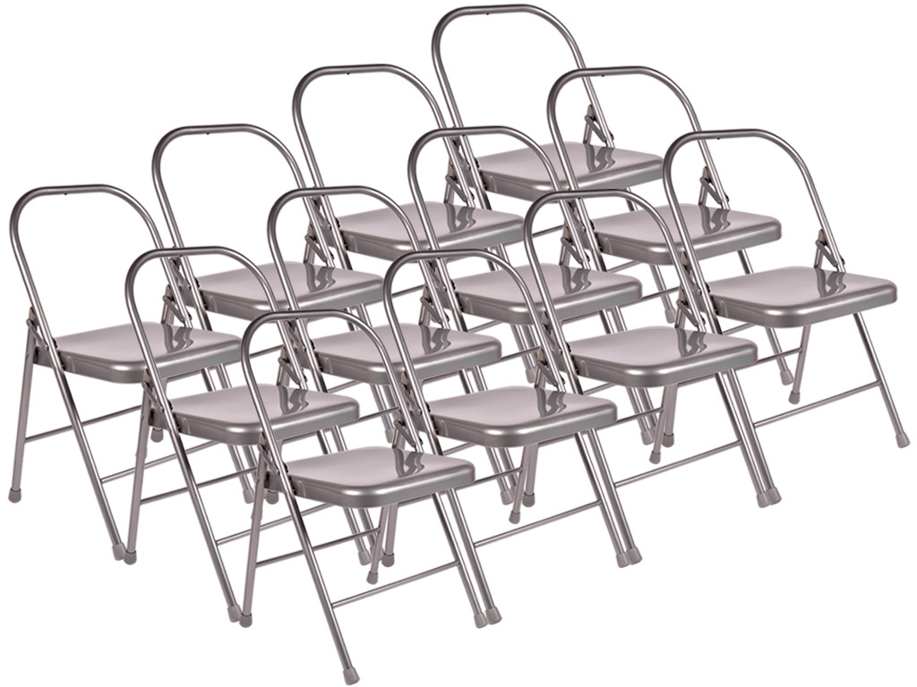 Item Chaise de Yoga Standard 2 Barres Grise Lot de 12