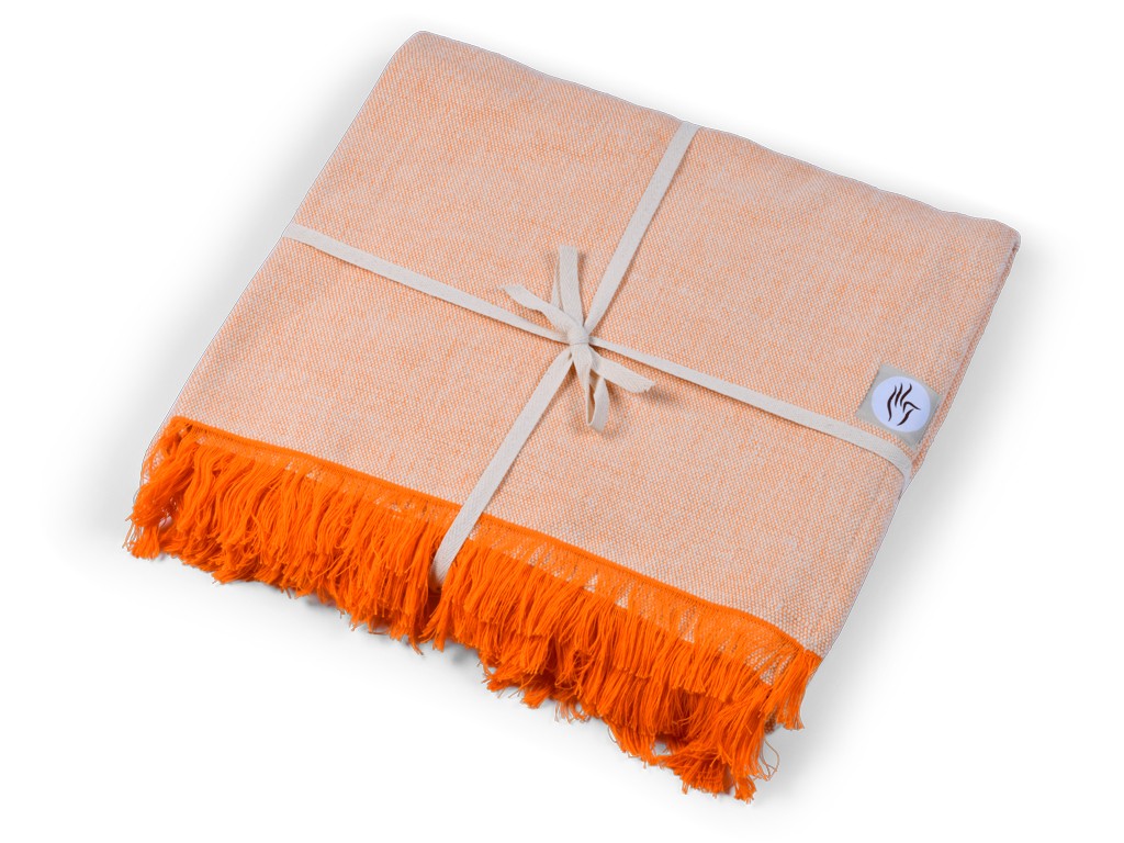 Item Couverture de méditation Chambray en Coton Bio Coton Chambray Orange
