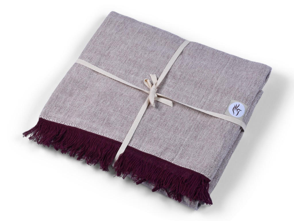 Item Couverture de méditation Chambray en Coton Bio Coton Chambray Prune