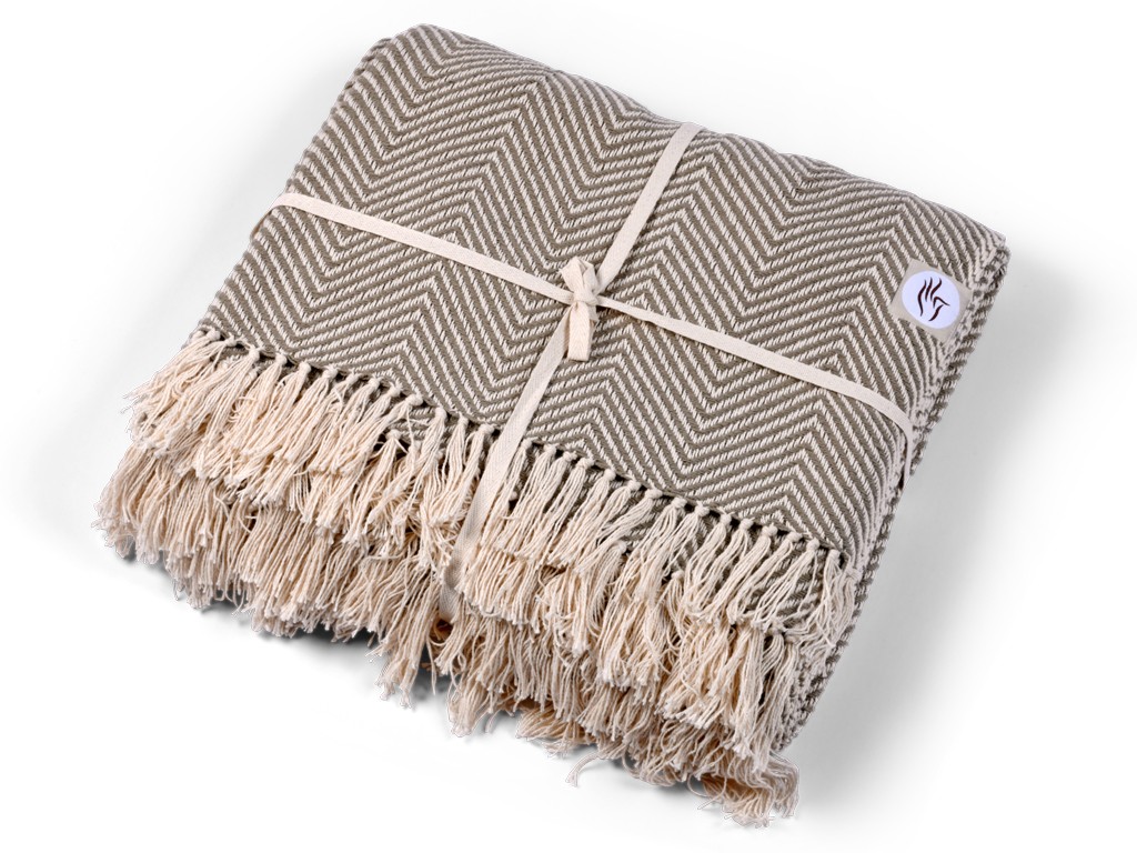 image Couverture de méditation en Coton Bio Motif Chevron