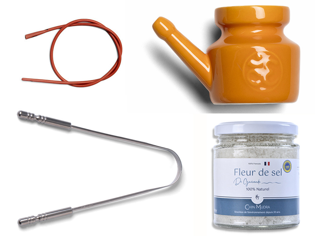 Item Kit Lota Jala Neti complet Porcelaine Orange Safran 400 ml