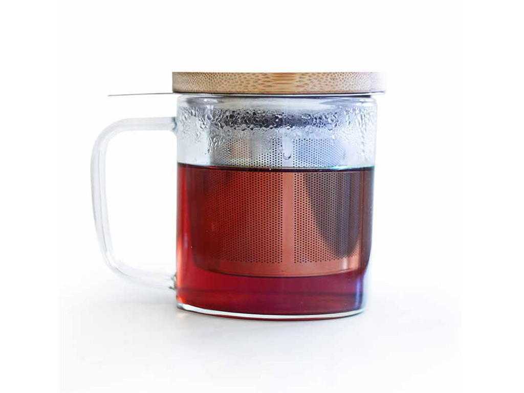 Item Mug en Verre avec Filtre et Couvercle 0,35L