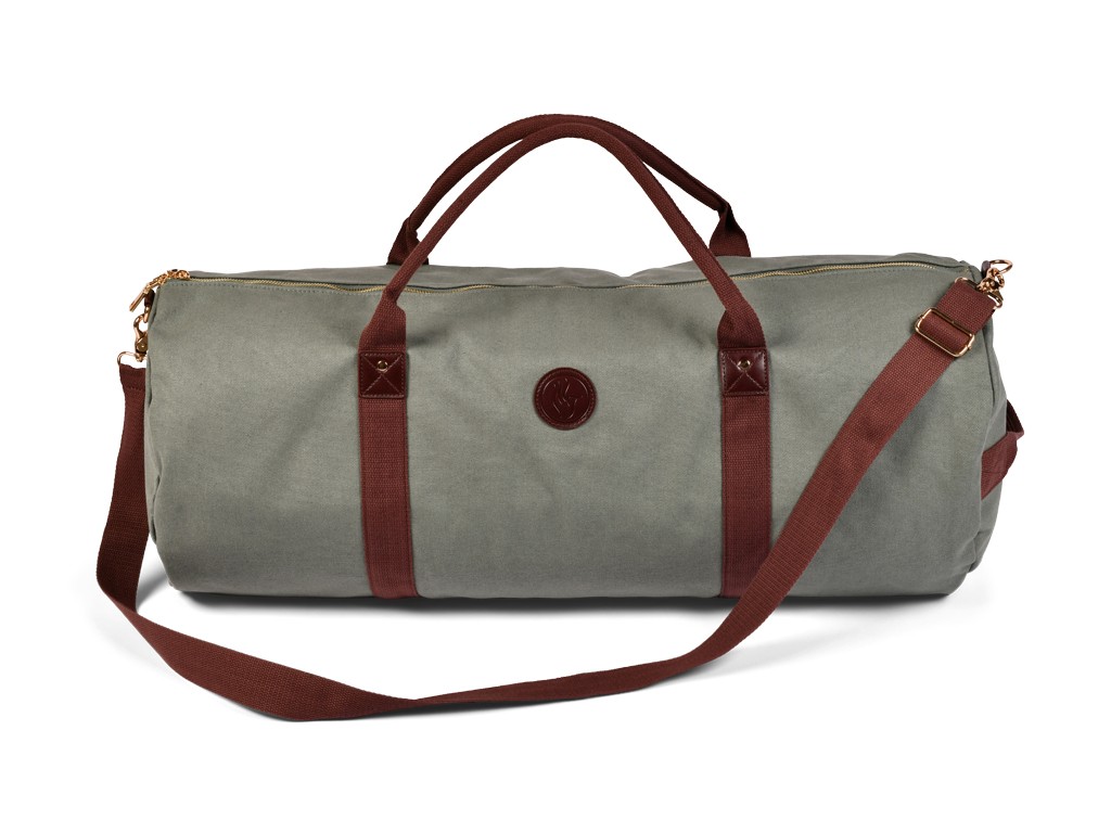image Sac à Tapis de Yoga Baroudeur Coton Bio et Cuir végan - Kaki 30 cm x 70 cm