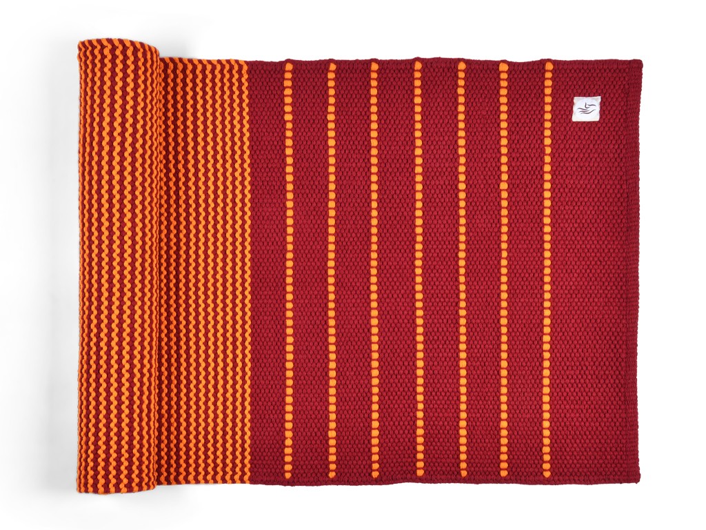Item Tapis de yoga Taj - Coton naturel - 2 m x 66 cm x 5mm Bordeaux/Safran
