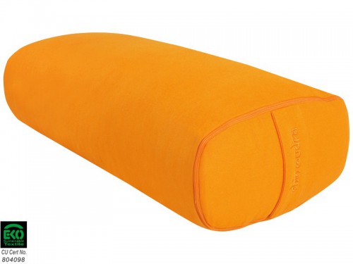 Bolster de yoga Ovale 100 % coton Bio 60cm x 15cm x 30cm Orange Safran