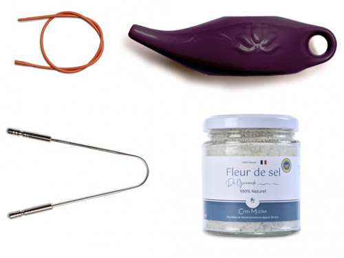 Kit Lota Jala Neti complet Porcelaine Prune