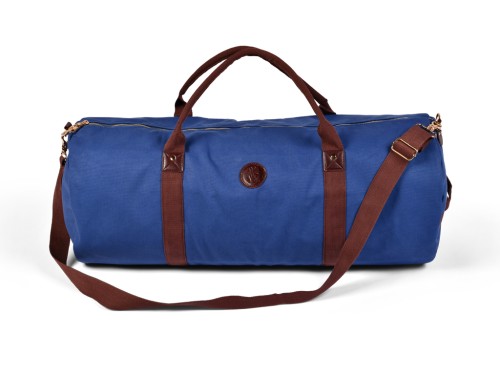 Sac à Tapis de Yoga Baroudeur Coton Bio et Cuir végan - Bleu de chauffe