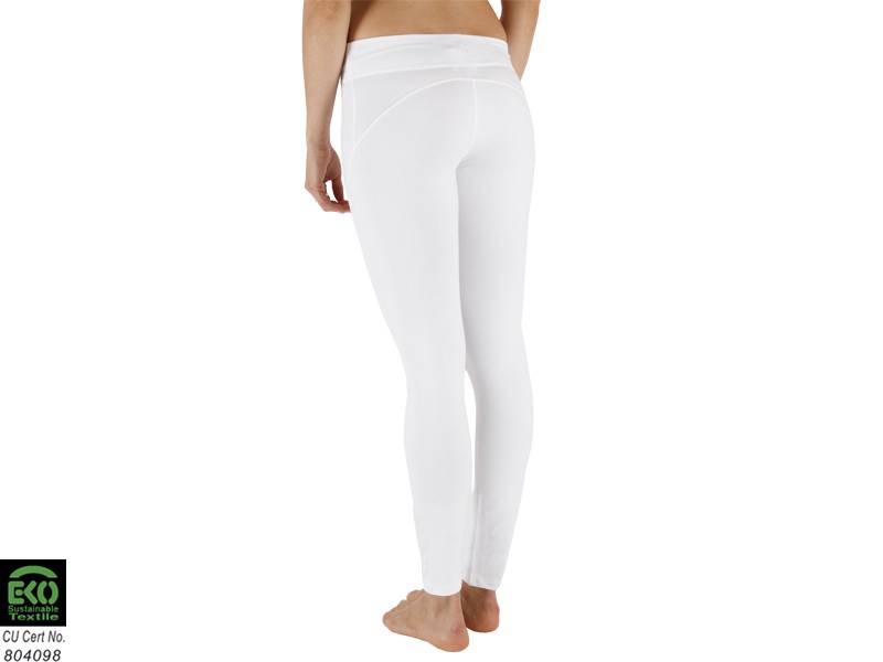 yoga legging 95 coton bio et 5 lycra blanc vêtements de yoga femme